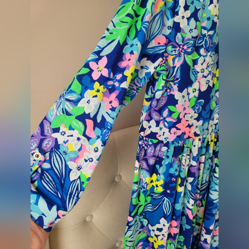 Lilly Pulitzer Vibrant Floral Long Sleeve Dress - Reposhed Item - Picture 10 of 14